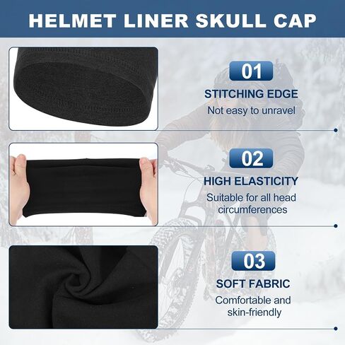 PATIKIL Helmet Liner Skull Cap for Men, Sweat Wicking Hats Stretchy Thermal Under Helmets Cap for Bicycle Motorcycle Cycling in Saudi Arabia