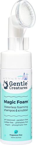 GENTLE CREATURES Magic Foam - Sulfate-Free, Waterless Shampoo Paw Cleaner for Dogs, Cats, Pets - Dry Shampoo, Foot Cleaner Brush - with Orange, Odor Control Wash - Good for Puppy (Refill Pouch) in Saudi Arabia