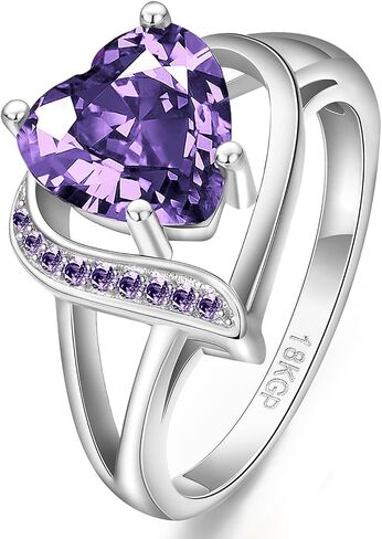 Engagement Rings for Women AAA+ Heart Cubic Zirconia Promise Rings for Her Women's Wedding Anniversary Ring Romantic Gifts for Mom, Wife, Size 5-9 in Saudi Arabia