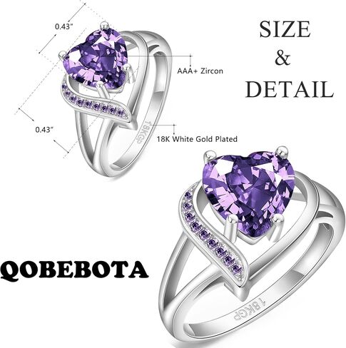 Engagement Rings for Women AAA+ Heart Cubic Zirconia Promise Rings for Her Women's Wedding Anniversary Ring Romantic Gifts for Mom, Wife, Size 5-9 in Saudi Arabia