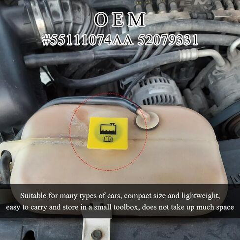 2 PCS Coolant Coolant Cap ، Coolant Recovery Water Cap 55111074AA 52079331 ، Coolant Tank Cap متوافق مع Grand Voyager Wrangler Cherokee ، إكسسوارات السيارات in Saudi Arabia