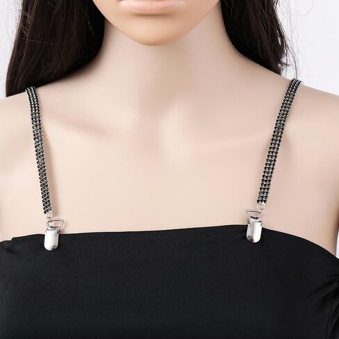 Triple drain diamond clip buckle bra straps, metal rhinestone underwear straps, fashion dress chain in Saudi Arabia