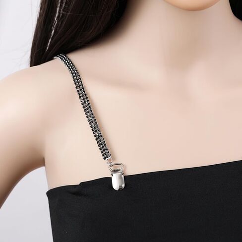 Triple drain diamond clip buckle bra straps, metal rhinestone underwear straps, fashion dress chain in Saudi Arabia