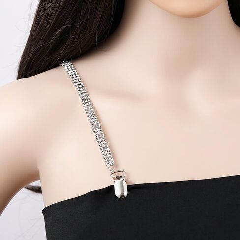 Triple drain diamond clip buckle bra straps, metal rhinestone underwear straps, fashion dress chain in Saudi Arabia