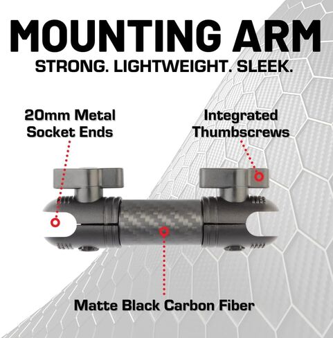 Bulletpoint Mounting Solutions Dash Mount 4.7" Arm Compatible with iPhone and Android Smartphones - Fits 20mm Attachment Ball (Matte Black Carbon Fiber) in Saudi Arabia