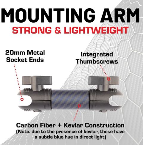 Bulletpoint Mounting Solutions Dash Mount 4.7" Arm Compatible with iPhone and Android Smartphones - Fits 20mm Attachment Ball (Matte Black Carbon Fiber) in Saudi Arabia