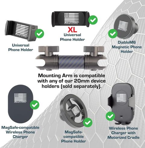 Bulletpoint Mounting Solutions Dash Mount 4.7" Arm Compatible with iPhone and Android Smartphones - Fits 20mm Attachment Ball (Matte Black Carbon Fiber) in Saudi Arabia