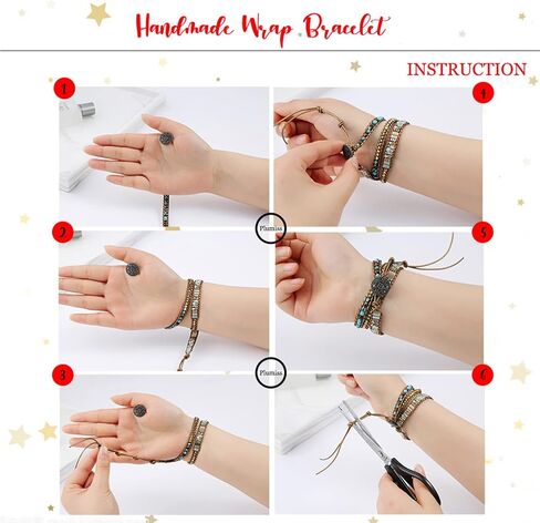 Plumiss Women Boho Handmade Natural Stone Crystal Leather Bead Wrap Bracelets Collection in Saudi Arabia