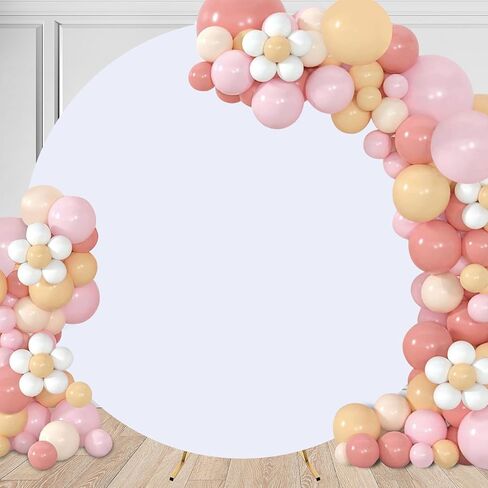 7.2FT Black Round Backdrop Cover, Circle Arch Backgound Stand Cover | Round Arch Covers Polyester Circle Balloon Arch Backdrop Stand Covers for Wedding Birthday Party Baby Shower Decor in Saudi Arabia
