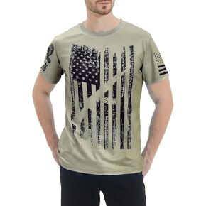 Mens American Flag 4th of July Short Sleeve T-Shirts
