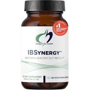 تصميمات لصحة Ibsynergy-دعم GI Health ، Higestion + Connection Brain-Gut-ملحق دعم الجهاز العصبي المعوي مع 5-HTP ، L-glutamine + saccharomyces (60 كبسولة)