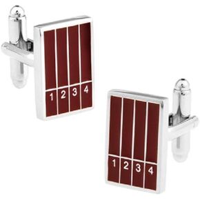 MRCUFF Lanes 4 Track And Field Sports Track Starting Line Run Runner Race Pair Cufflinks in Presentation Gift Box & Polishing Cloth
