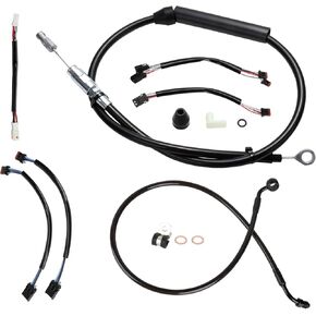 MoKitDora Softail Handlebar Cable Extension Kit Brake Line Clutch Cable Electronic Throttle Cables CAN-Bus Turn Signal Wirings for 2018-2024 Harley with ABS 14"" Handlebar, Black, SKTTJ11