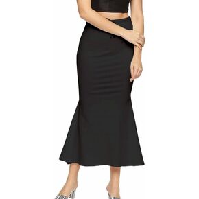 Womens Perfect Curvy Look Saree Shapewear |Cotton Blended,Petticoat,Skirts for Women,Shape Wear Dress, Black L