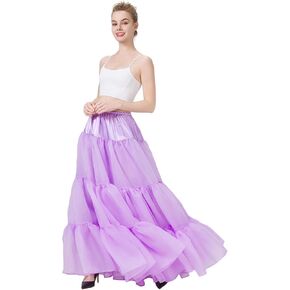 BEAUTELICATE Hoopless Petticoat A-line Petticoat Skirt for Women Under Dress Crinoline Underskirt