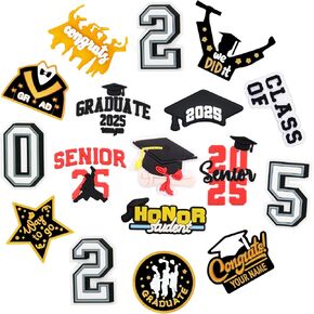 Graduation Shoe Charms, PVC Material, Student Decorations for Clogs and Sandals, School Charms for Shoes, Party Favor Gifts for Teens, Girls, and Adults