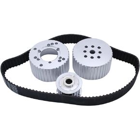 1 Set SHLPDFM Silver Billet Aluminum SBM Gilmer Belt Drive Pulley Kit Fits for Small Block Mopar 318 340 360