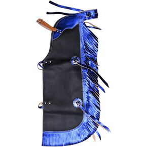 HILASON Western Leather Kids Junior Youth Pro Rodeo Bull Riding Chaps Black | Bull Riding Chaps | Western Chaps Leather