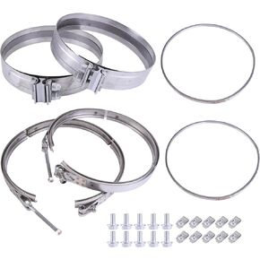 New DPF Clamp & Gasket Kit Compatible for Detroit Diesel Engines DD13, DD15, DD16 Replace# A6809950202, A6809950302, A6804910480, A0004902241