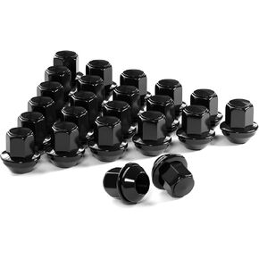 Tirol 20pcs M12x1.5 Lug Nuts ، متوافق مع 2012-2018 Fusion/2013-2020 Escape/2009-2018 FOCUS ، مصنع التصميم المكون من قطعة واحدة كروم ACORN LUGNUTs-1.25 "الارتفاع 3/4" HEX