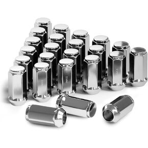 TIROL 24PCS M14X1.5 LUG NUTS ، متوافق مع 2015-2021 Suburban ، 2000-2021 Silverado 1500 Sierra 1500 ، 2001-2020 Yukon ، Lugnuts مصنع من قطعة واحدة-1.8 "ارتفاع 3/4"