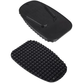 2 Pcs Black Motorcycle Side Kickstand Pad, Motorcycle Side Kickstand Non-Slip Plate Base Parking Stand Support Plastic Pad, Body and Frame Parts Motorcycle and Powersports