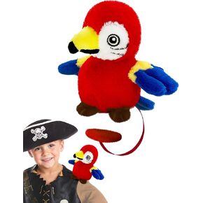 Pirate Parrot Costume Accessories Parrot Magnetic Shoulder Plush Stuffed Animal Party Cosplay Gifts for Kids Adults