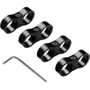 4PCS 8AN Hose Separator Clamp, Fuel Line Mounting Clamp Aluminum Hose Separator with Hex Wrench, Hose Fitting Adapter Divider for 1/2 Fuel Hose Oil Line Brake Line Water Pipe