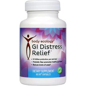 Body Ecology GI Distress Relief | Probiotics Supplement | Gut Support | Non-GMO | 60 Count