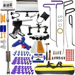 168 Pcs Paintless Dent Removal Rods, Paintless Dent Repair Tools, Black Lifter Puller Car Dent Repair Kit, Car Dent Puller with Manganese Steel Material, Dent Removal Kit for Dent Repair