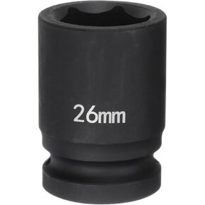 HARFINGTON 6-Point Impact Socket 3/4" Drive 43mm Metric 40Cr Alloy Steel Spindle Axle Nut Impact Socket