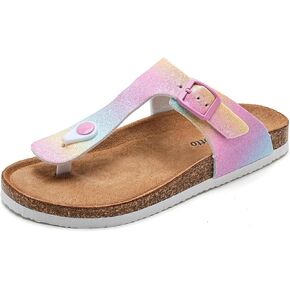 Torotto Boys Girls Glitter Slide Sandals Kids Flip Flops Cork slipper مع أحزمة قابلة للتعديل (طفل صغير/طفل صغير/طفل كبير) in Kuwait
