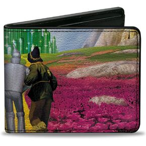 Movies Wallet, Bifold, Wizard of Oz Yellow Brick Road Poppy Field and Emerald City, Vegan Leather