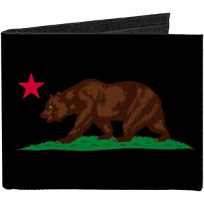 Buckle-Down Men's Standard Canvas Bifold Wallet California, 4.0" x 3.5"