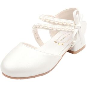 Girls Dress Shoes Mary Jane Flower Girl Low Heels Princess Shoes for Wedding Party 5544