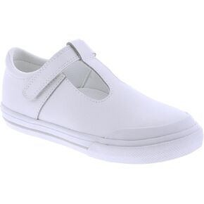 FOOTMATES Drew Mary Jane Flat T-Strap Girls Canvas Walking Sneakers with Custom-Fit Insoles, Slip-Resistant Vulcanized Outsoles