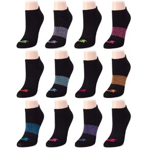 Avia Women's Low Cut Socks - 12 Pack Performance Cushion Comfort No Show Socks - Breathable Athletic Socks for Women (4-9), Size 4-10, Black