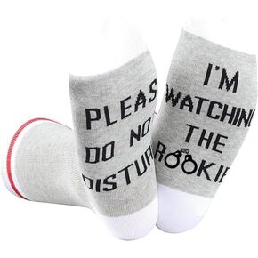 2 Pairs Crime Drama TV Show Inspired Gift Do Not Disturb I’m Watching Comedy Show Socks TV Show Birthday Gift for Women (Watching R)