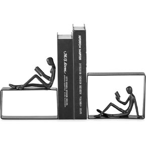 كتاب Sziqiqi ينتهي للأرفف الزخرفية: محجوزات من الحديد الزهر للكتب التي ينتهي كتاب التمثال اللطيف على مجموعة الكتب الديكور النحت البشري - هدية هندسية فريدة من نوعها للأرفف