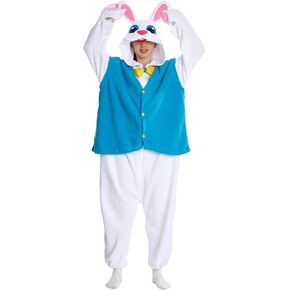 Adult Onesie Rabbit Costume Easter Unisex Cosplay Plush Animal Pajama Halloween Cute Jumpsuit for Women Men