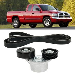 Engine Serpentine Belt Tensioner Drive Kit Fit for Dodge Ram 1500 2002-2007, Dakota 2000-2007, Durango 2000-2003, 3.7L 4.7L #Replace 6PK2224 53030958AB