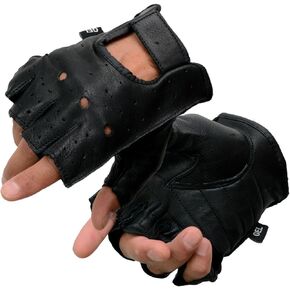 Milwaukee Leather SH851 Men's Black Deerskin Pinglessless Hloves with Gel Palm