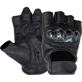 Fingerless Knuckle Tactical Gloves for Men - Motorcycle Gloves for Tactical Shooting, Airsoft, Hunting, Police Work and Hiking