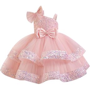 IBTOM CASTLE Girls Birthday Dress Sequin Tiered Tulle Tutu Party Flower Girl Wedding Toddler Pageant Formal Prom Gown