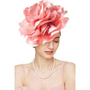 Gionforsy Flower Fascinators Hat Tea Party Hats for Women Rose Fascinators for Wedding