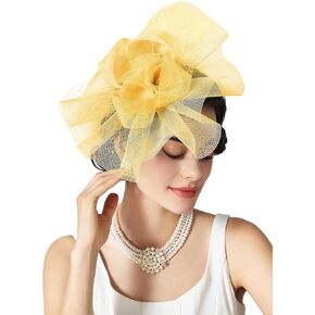 SWEETV Flower Fascinators Tea Party Hats for Women, Formal Headwear for Kentucky Derby, Cocktail, Wedding, Fancy Dress Party