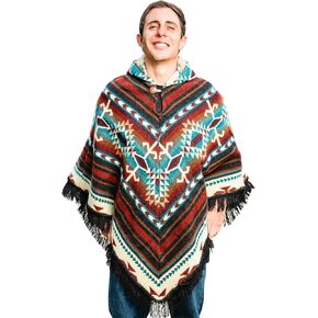Adult Ponchos with Hood for Men – Alpaca Mens Poncho with Hood – Ponchos for Men – Traditional Alpaca Poncho in Kuwait
