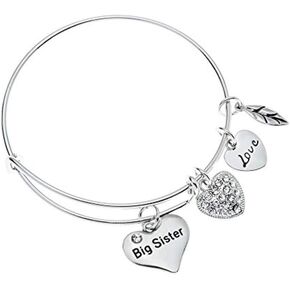 مجموعة Infinity Big Sister Bangle Bangele للنساء- المجوهرات الشقيقة- سوار سحر الأخت الكبرى ، هدايا أخت كبيرة للنساء