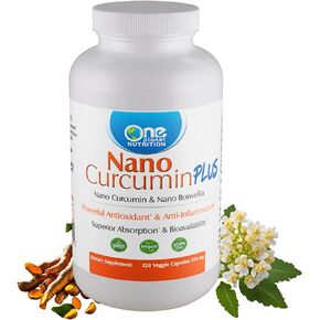Nano Curcumin Plus 500 mg Veggie Capsules (240 Servings), Nano Curcumin with Boswellia for High Absorption, Supports Joint and Immune Health, Non-GMO, Vegan, Gluten-Free