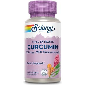 Solaray Super Bio Curcumin 250mg | مستخلص الجذر الكركم ، 95 ٪ الكركمينويد | دعم مشترك صحي وأكثر | 30 softgels